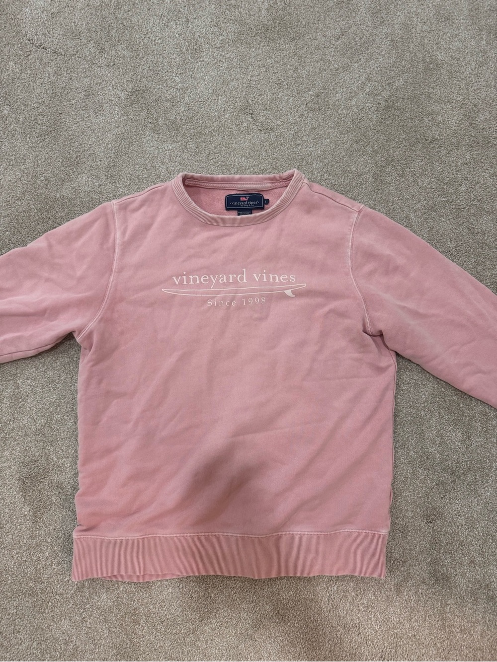 Vineyard Vines Dusty Pink Logo Crewneck Sweater